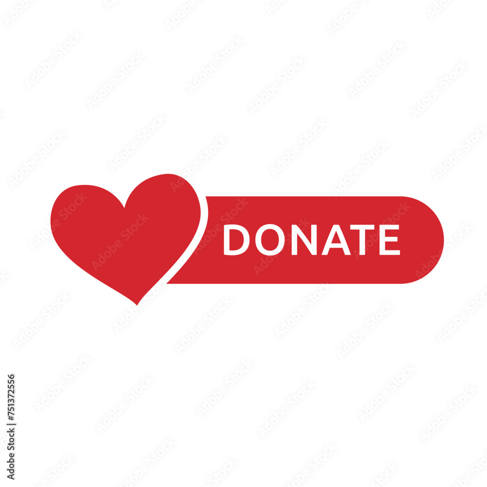 Donate button. Click button donate. Button for donation and charity. Donation by online payments.