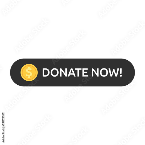 Donate button. Click button donate. Button for donation and charity. Donation by online payments.