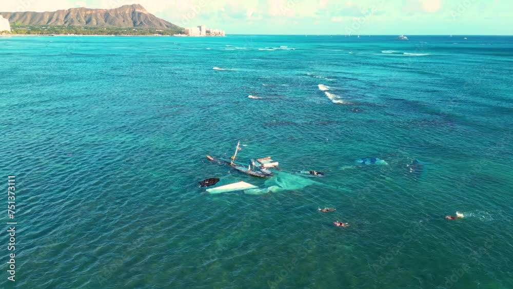 Shipwreck off the coast of Waikiki, Hawaii. Shipwreck off the coast of Waikiki, Hawaii.