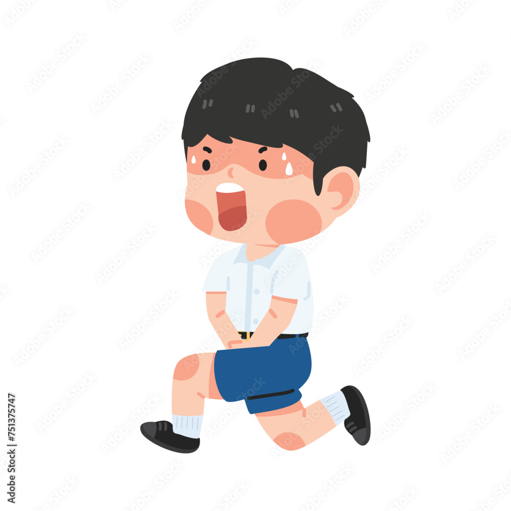Kid Student boy need a pee