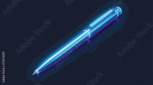 Neon colored felttip pen icon. Midnight blue. Neon b photo