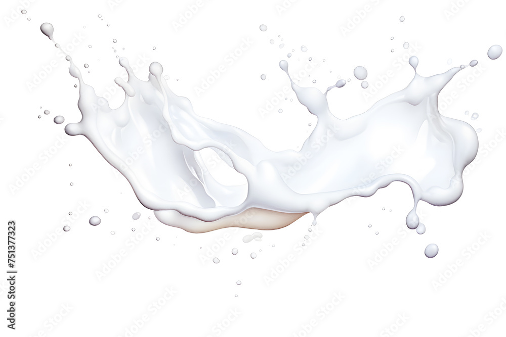 Watercolor milk cream splash on white background Watercolor milk cream splash on white background