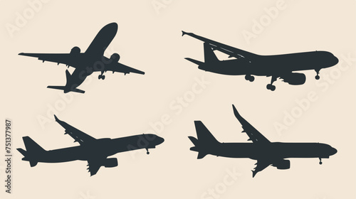 Plane icon set. Airplane icon vector. Flight transpor