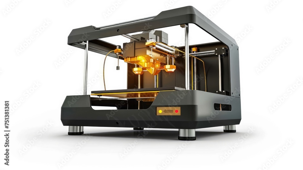 Fototapeta premium 3D printer, isolated on white background . Generative AI