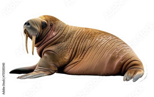 Walrus sticker isolated on transparent Background