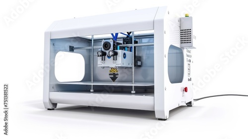 3D printer, isolated on white background . Generative AI