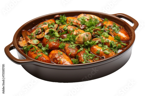 Flavorful Slow-Cooked Trotters Dish Isolated on Transparent Background.