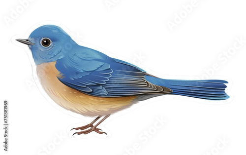 Sticker featuring a Bluebird isolated on transparent Background