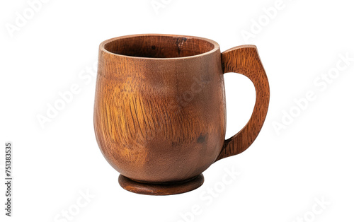 Wooden mug isolated on transparent Background