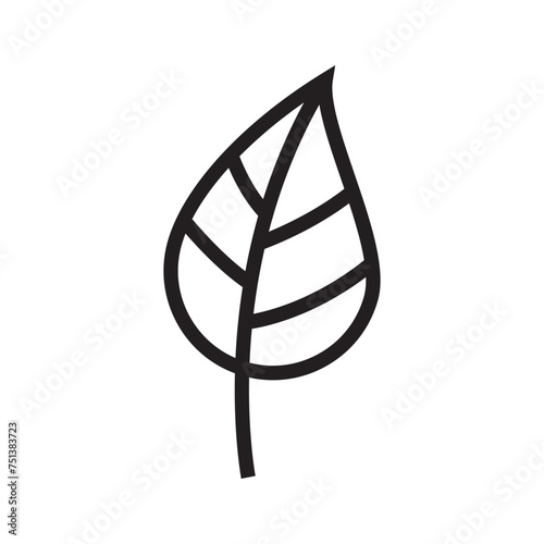  leaf simple line icon vector illustration