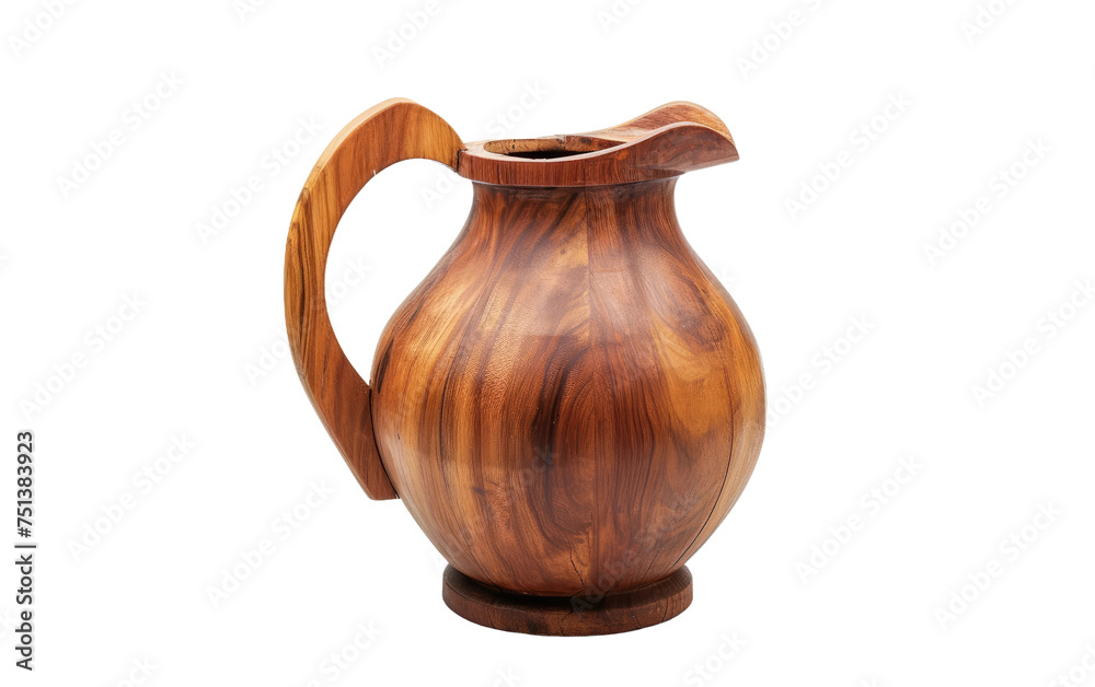 Rustic Wood Pitcher isolated on transparent Background