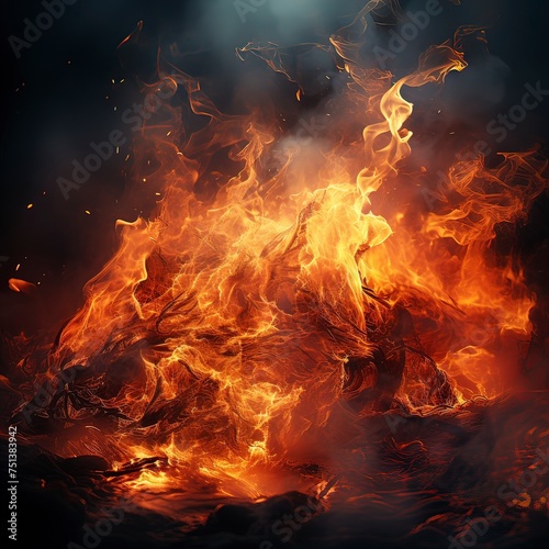 Image of a Blaze of Fiery Background, Generative ai.