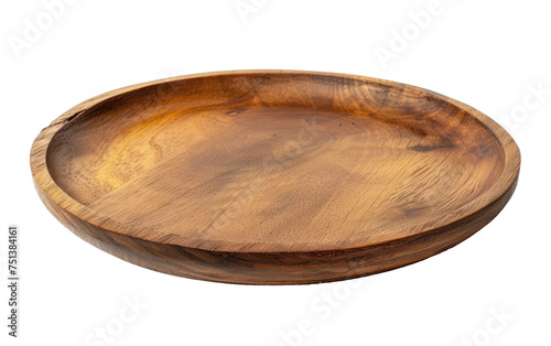 Plate made of wood isolated on transparent Background