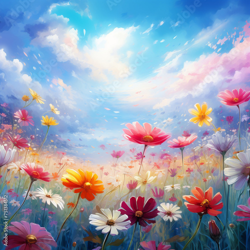 flowers and sky