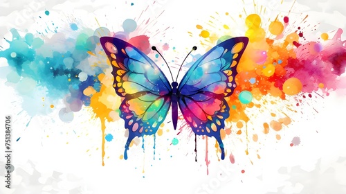 Watercolor butterfly isolated © zahida