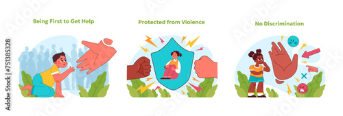 Child rights set. Vector illustration