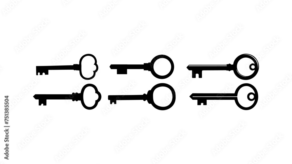 set of key shapes vector set of key shapes vector