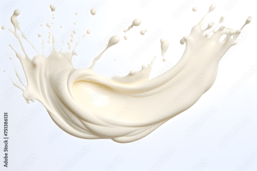 Milk creamy splash isolated on white background Milk creamy splash isolated on white background