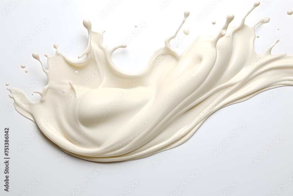 Milk creamy splash isolated on white background Milk creamy splash isolated on white background