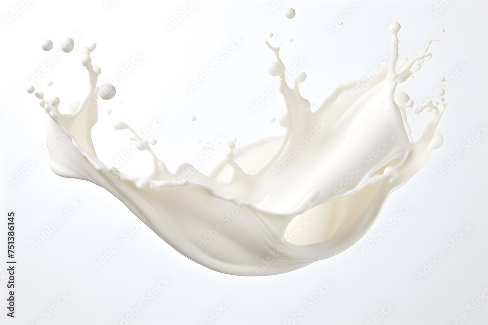 Milk creamy splash isolated on white background Milk creamy splash isolated on white background