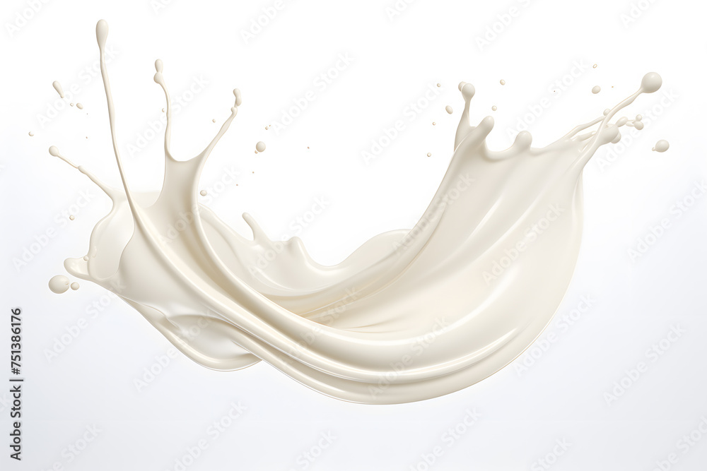 Milk creamy splash isolated on white background Milk creamy splash isolated on white background