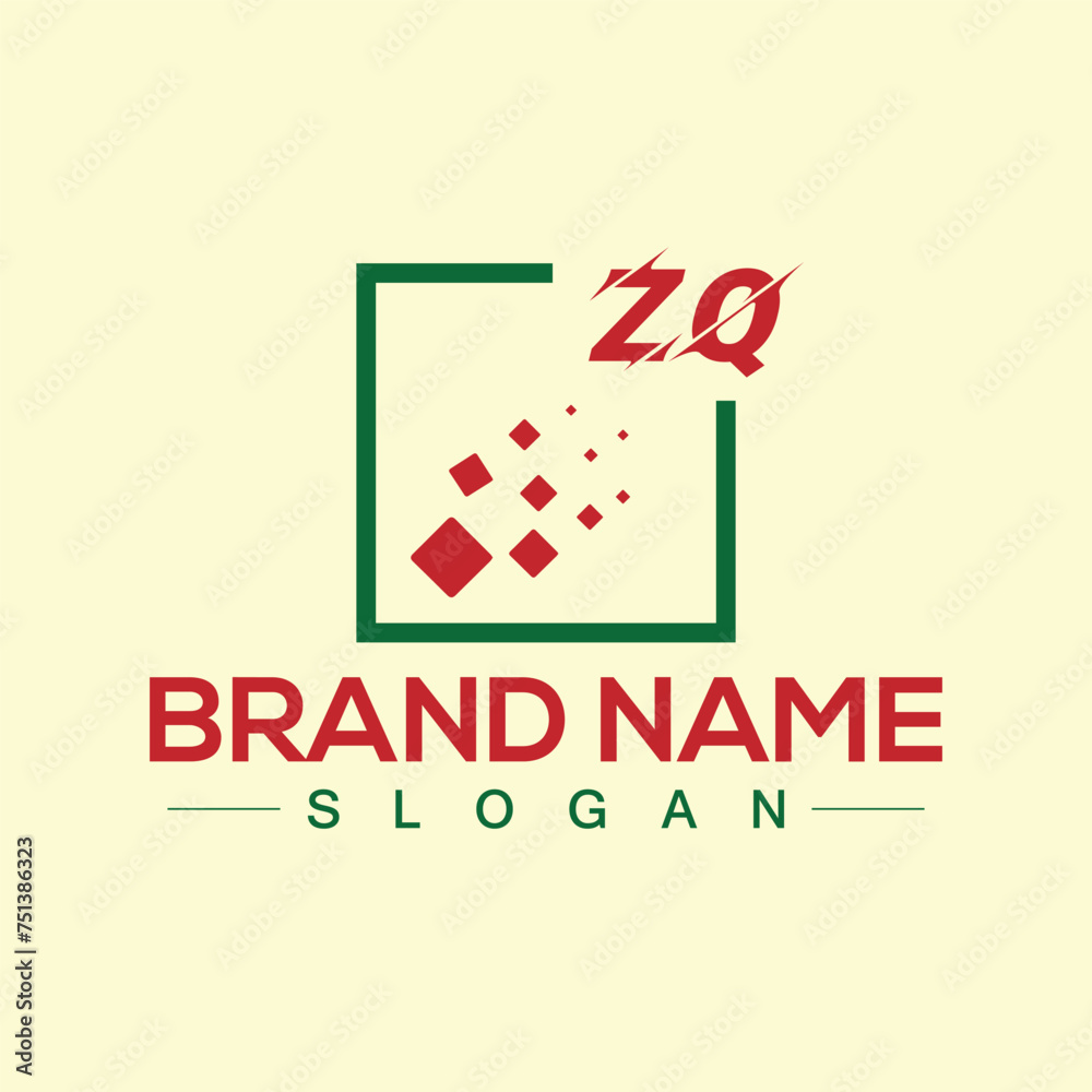 Fototapeta premium Creative ZQ letter logo design for your business brands