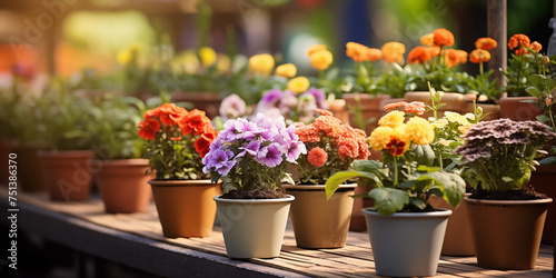 Spring flowers in pots. Happy Easter background. Seedlings and gardening, flower shop. Mother's Day. International Women's Day. © Aleksandr