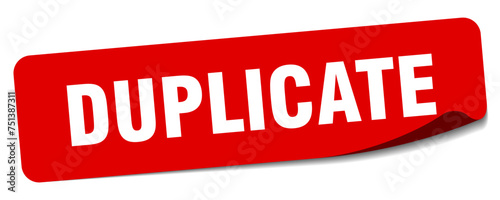 duplicate sticker. duplicate label