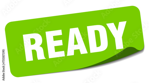 ready sticker. ready label
