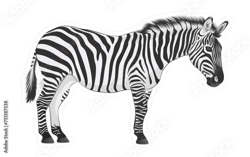 Sticker Zebra isolated on transparent Background