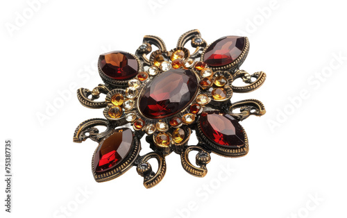 Gleaming Zircon Brooch isolated on transparent Background