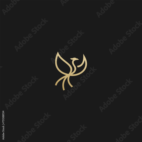 phoenix monoline logo vector editable