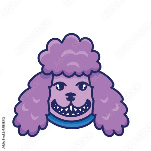 Cartoon poodle face vector illustration. © galunga.art
