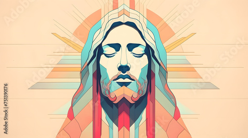 Risplendi nella Dolcezza: Gesù Cristo in Colori Pastello photo