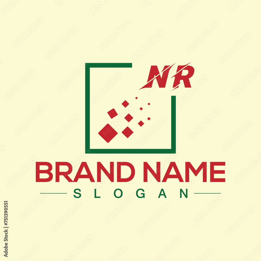 Fototapeta premium Initial monogram NR letter logo design template