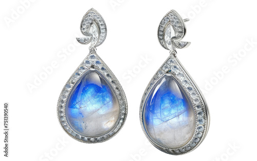 Moonstone Earring isolated on transparent Background