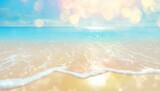 美しい波打ち際（楽しい夏の旅行イメージ、南国のビーチ、キラキラの海）