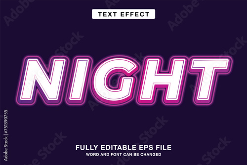 Neon style editable text effect eps files