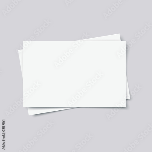 Vector realistic stack of paper cards with shadow on transparent background. Easy editable.