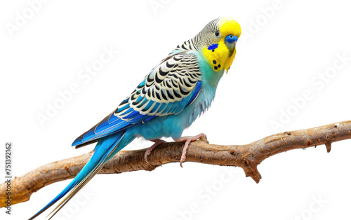 Branch-Bound Parakeet isolated on transparent Background