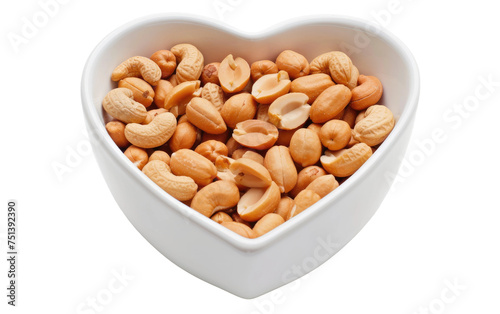 Heartfelt Peanuts in a Bowl isolated on transparent Background
