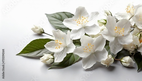 jasmine flowers isolated on white background © Lauren