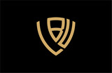 LBU creative letter shield logo design vector icon illustration