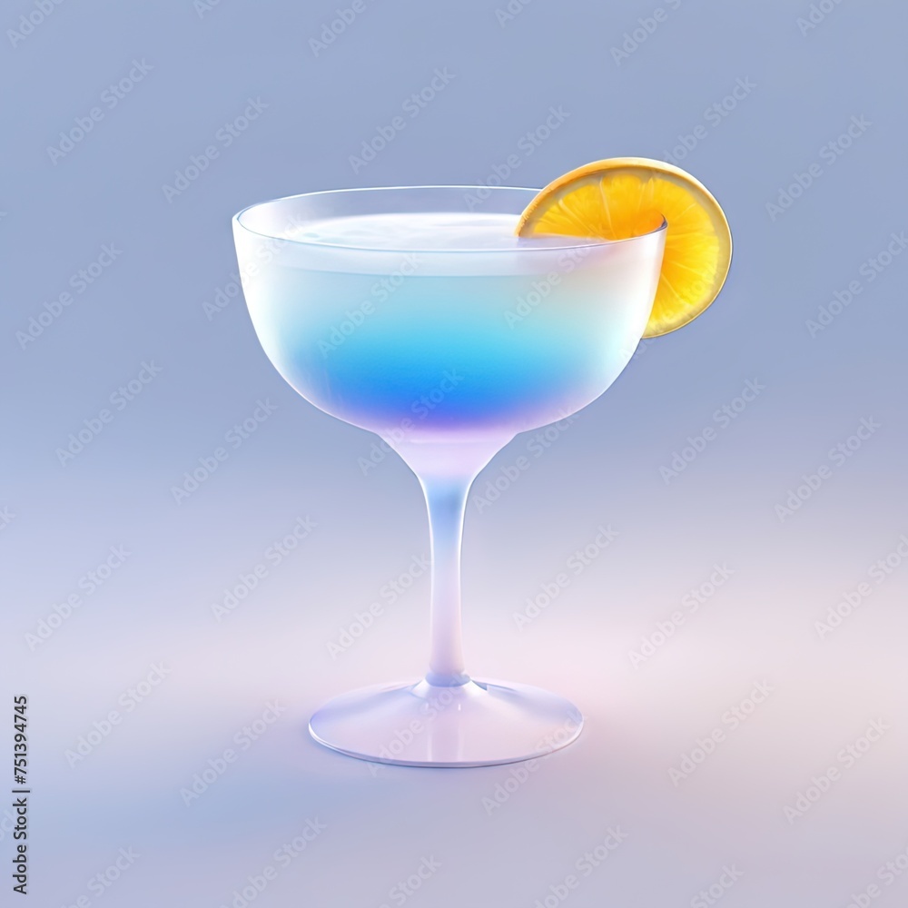 Glossy stylized glass icon of cocktail, coctail, alcohol, mixed, drink, beverage, alcoholic
