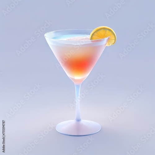 Glossy stylized glass icon of cocktail, coctail, alcohol, mixed, drink, beverage, alcoholic 