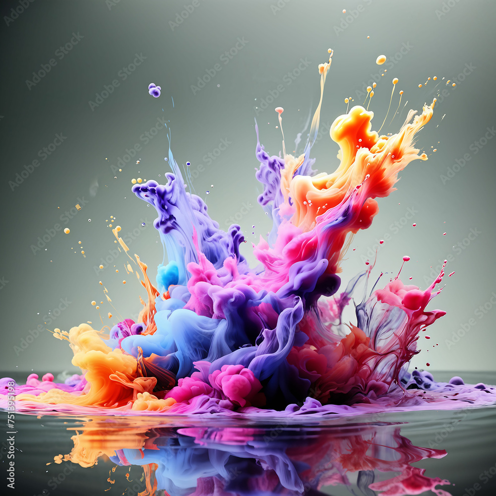Fototapeta premium ink in water abstract background motion color wallpaper