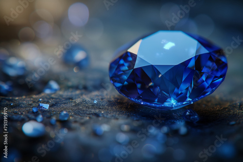 Sapphire gemstone in setting: exquisite precious stone