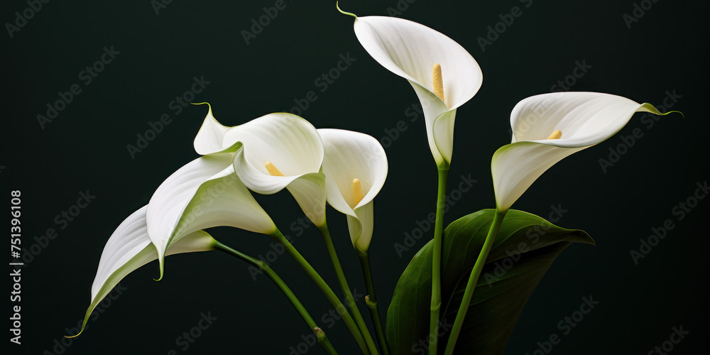 Fototapeta premium White lily on black