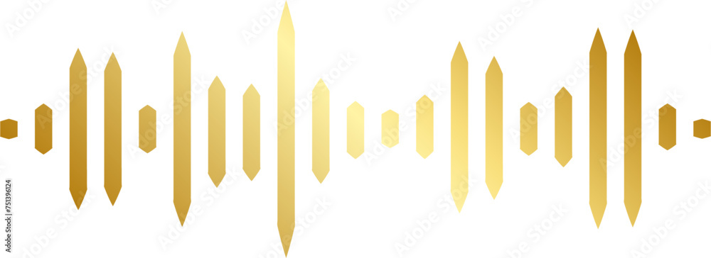 Obraz premium Sharp Gold Soundwave