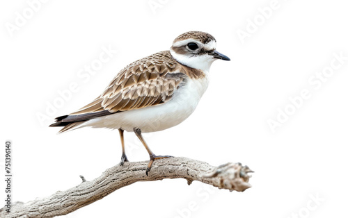 Perched Plover: A Branch Encounter isolated on transparent Background
